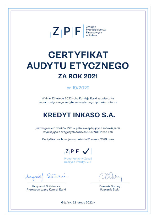 Certyfikat ZPF